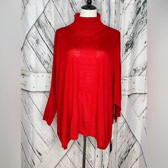 NWT Calvin Klein Turtleneck Sweater/Poncho Dolman Sleeve S/M - Picture 1 of 7